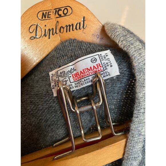 Braemar Vintage Shetland Wool Cardigan Gray Women’s Small - Picture 2 of 4